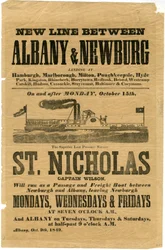 Neue Linie zwischen Albany & Newburg... Der überlegene Niederdruckdampfer St. Nicholas, 1849